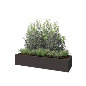 Stalen plantenbak XXL - Rechthoek - 160 x 50 x 30 cm - Andere RAL kleur - Met bodemplaat