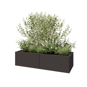 Stalen plantenbak XXL - Rechthoek - 160 x 60 x 40 cm - Andere RAL kleur - Met bodemplaat