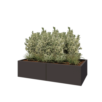 Stalen plantenbak XXL - Rechthoek - 160 x 80 x 40 cm - Andere RAL kleur - Met bodemplaat