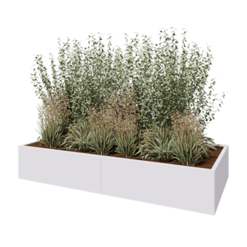 Stalen plantenbak XXL - Rechthoek - 240 x 100 x 40 cm - RAL9010 mat (wit) - Zonder bodemplaat