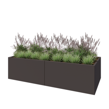 Stalen plantenbak XXL - Rechthoek - 240 x 100 x 60 cm - Andere RAL kleur - Met bodemplaat