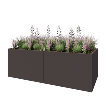 Stalen plantenbak XXL - Rechthoek - 240 x 100 x 80 cm - Andere RAL kleur - Met bodemplaat