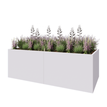 Stalen plantenbak XXL - Rechthoek - 240 x 100 x 80 cm - RAL9010 mat (wit) - Zonder bodemplaat