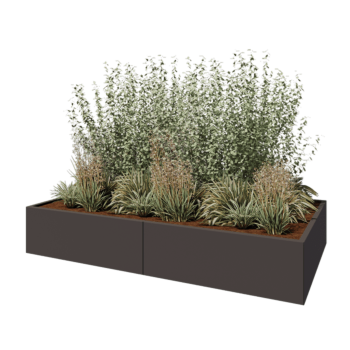 Stalen plantenbak XXL - Rechthoek - 240 x 120 x 40 cm - Andere RAL kleur - Met bodemplaat