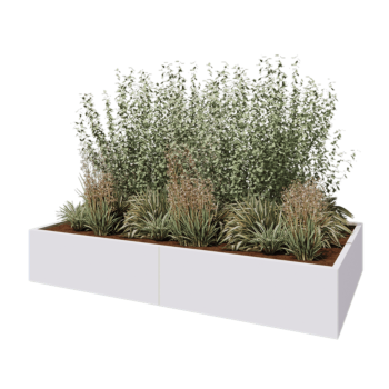 Stalen plantenbak XXL - Rechthoek - 240 x 120 x 40 cm - RAL9010 mat (wit) - Zonder bodemplaat