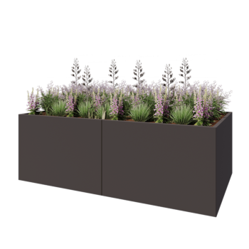 Stalen plantenbak XXL - Rechthoek - 240 x 120 x 80 cm - Andere RAL kleur - Met bodemplaat