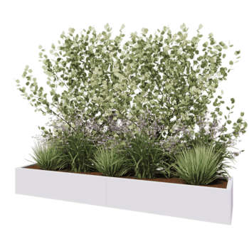 Stalen plantenbak XXL - Rechthoek - 240 x 50 x 30 cm - RAL9010 mat (wit) - Zonder bodemplaat