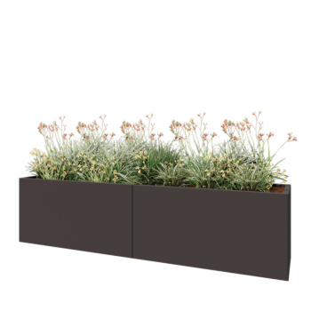 Stalen plantenbak XXL - Rechthoek - 240 x 50 x 60 cm - RAL7016 mat (antraciet grijs) - Met bodemplaat