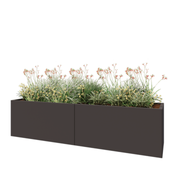 Stalen plantenbak XXL - Rechthoek - 240 x 60 x 60 cm - Andere RAL kleur - Met bodemplaat