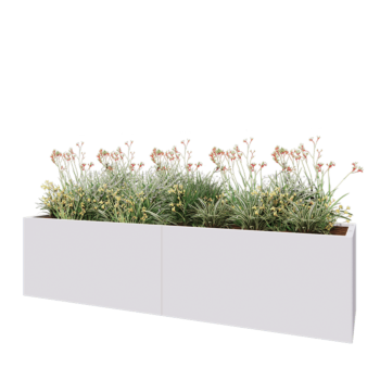 Stalen plantenbak XXL - Rechthoek - 240 x 60 x 60 cm - RAL9010 mat (wit) - Zonder bodemplaat
