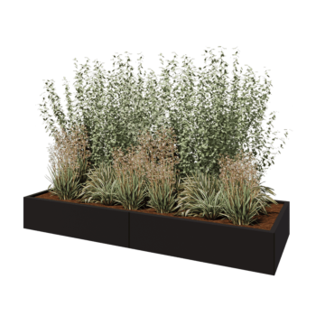 Stalen plantenbak XXL - Rechthoek - 240 x 80 x 30 cm - RAL9005 mat (zwart) - Zonder bodemplaat