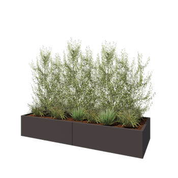 Stalen plantenbak XXL - Rechthoek - 240 x 80 x 40 cm - RAL7016 mat (antraciet grijs) - Met bodemplaat