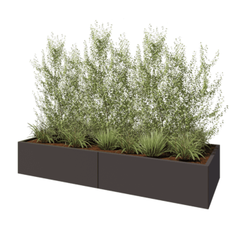 Stalen plantenbak XXL - Rechthoek - 240 x 80 x 40 cm - Andere RAL kleur - Met bodemplaat