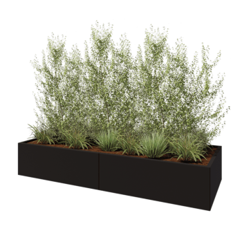 Stalen plantenbak XXL - Rechthoek - 240 x 80 x 40 cm - RAL9005 mat (zwart) - Zonder bodemplaat