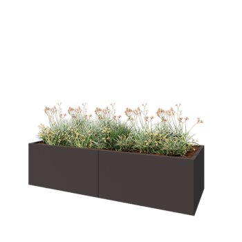 Stalen plantenbak XXL - Rechthoek - 240 x 80 x 60 cm - RAL7016 mat (antraciet grijs) - Met bodemplaat