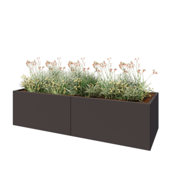 Stalen plantenbak XXL - Rechthoek - 240 x 80 x 60 cm - Andere RAL kleur - Met bodemplaat