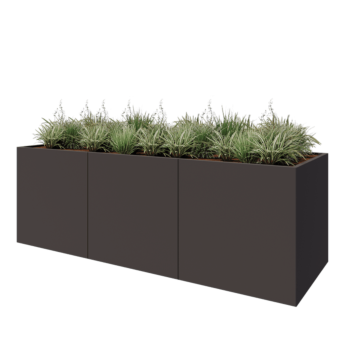 Stalen plantenbak XXL - Rechthoek - 300 x 100 x 100 cm - Andere RAL kleur - Met bodemplaat
