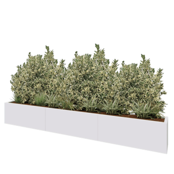Stalen plantenbak XXL - Rechthoek - 300 x 30 x 40 cm - RAL9010 mat (wit) - Zonder bodemplaat