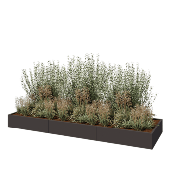 Stalen plantenbak XXL - Rechthoek - 360 x 100 x 30 cm - Andere RAL kleur - Zonder bodemplaat
