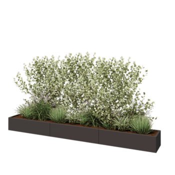 Stalen plantenbak XXL - Rechthoek - 360 x 40 x 30 cm - Andere RAL kleur - Met bodemplaat