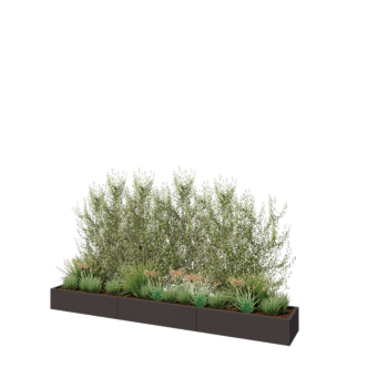 Stalen plantenbak XXL - Rechthoek - 360 x 50 x 30 cm - RAL7016 mat (antraciet grijs) - Zonder bodemplaat