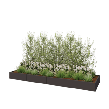 Stalen plantenbak XXL - Rechthoek - 400 x 100 x 30 cm - Andere RAL kleur - Zonder bodemplaat