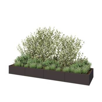 Stalen plantenbak XXL - Rechthoek - 400 x 100 x 40 cm - Andere RAL kleur - Zonder bodemplaat