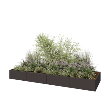 Stalen plantenbak XXL - Rechthoek - 400 x 120 x 40 cm - Andere RAL kleur - Zonder bodemplaat