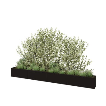 Stalen plantenbak XXL - Rechthoek - 400 x 30 x 40 cm - RAL9005 mat (zwart) - Zonder bodemplaat