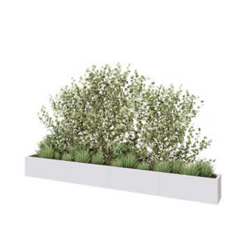 Stalen plantenbak XXL - Rechthoek - 400 x 30 x 40 cm - RAL9010 mat (wit) - Zonder bodemplaat