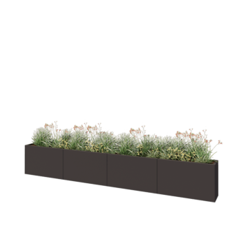 Stalen plantenbak XXL - Rechthoek - 400 x 30 x 60 cm - Andere RAL kleur - Zonder bodemplaat