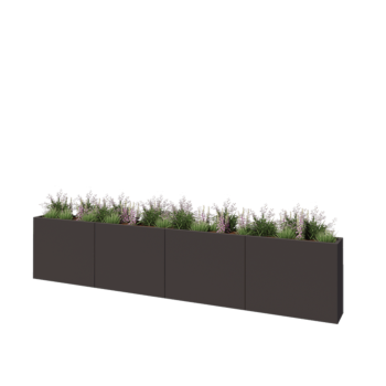 Stalen plantenbak XXL - Rechthoek - 400 x 30 x 80 cm - Andere RAL kleur - Met bodemplaat