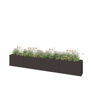 Stalen plantenbak XXL - Rechthoek - 400 x 40 x 60 cm - Andere RAL kleur - Met bodemplaat