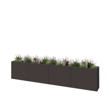 Stalen plantenbak XXL - Rechthoek - 400 x 40 x 80 cm - Andere RAL kleur - Met bodemplaat