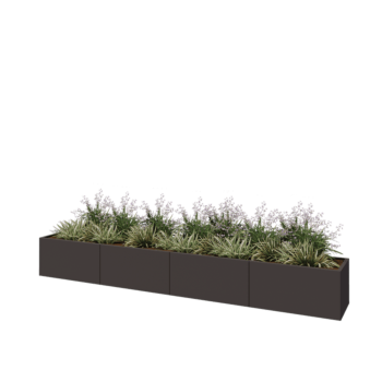 Stalen plantenbak XXL - Rechthoek - 400 x 50 x 50 cm - Andere RAL kleur - Zonder bodemplaat