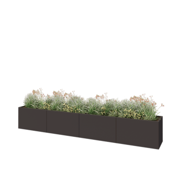 Stalen plantenbak XXL - Rechthoek - 400 x 50 x 60 cm - Andere RAL kleur - Met bodemplaat