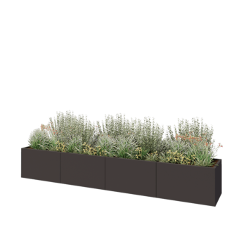 Stalen plantenbak XXL - Rechthoek - 400 x 60 x 60 cm - Andere RAL kleur - Zonder bodemplaat