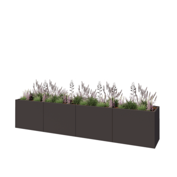 Stalen plantenbak XXL - Rechthoek - 400 x 60 x 80 cm - Andere RAL kleur - Zonder bodemplaat