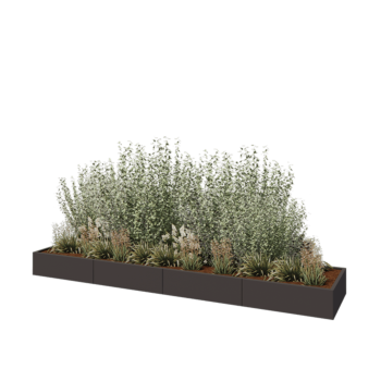 Stalen plantenbak XXL - Rechthoek - 400 x 80 x 30 cm - Andere RAL kleur - Zonder bodemplaat