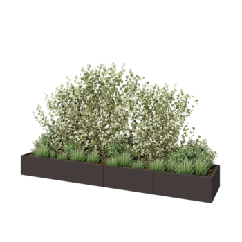 Stalen plantenbak XXL - Rechthoek - 400 x 80 x 40 cm - RAL7016 mat (antraciet grijs) - Zonder bodemplaat