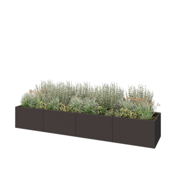 Stalen plantenbak XXL - Rechthoek - 400 x 80 x 60 cm - Andere RAL kleur - Zonder bodemplaat