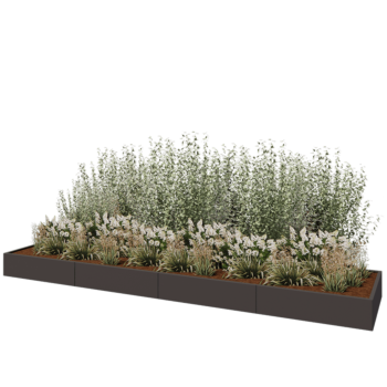 Stalen plantenbak XXL - Rechthoek - 480 x 100 x 30 cm - Andere RAL kleur - Zonder bodemplaat