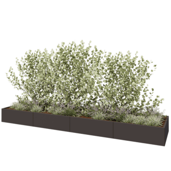 Stalen plantenbak XXL - Rechthoek - 480 x 100 x 40 cm - Andere RAL kleur - Zonder bodemplaat