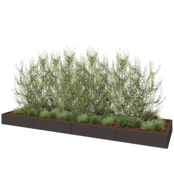 Stalen plantenbak XXL - Rechthoek - 480 x 120 x 30 cm - Andere RAL kleur - Zonder bodemplaat