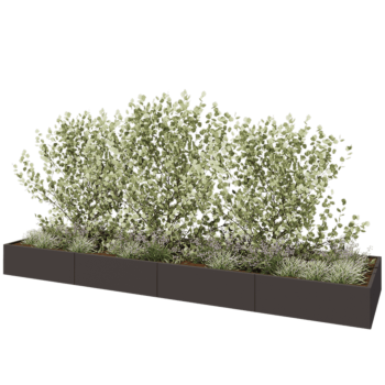 Stalen plantenbak XXL - Rechthoek - 480 x 120 x 40 cm - Andere RAL kleur - Zonder bodemplaat