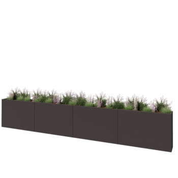 Stalen plantenbak XXL - Rechthoek - 480 x 30 x 80 cm - Andere RAL kleur - Met bodemplaat