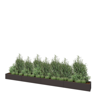 Stalen plantenbak XXL - Rechthoek - 480 x 40 x 30 cm - RAL7016 mat (antraciet grijs) - Zonder bodemplaat
