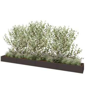 Stalen plantenbak XXL - Rechthoek - 480 x 50 x 30 cm - Andere RAL kleur - Met bodemplaat