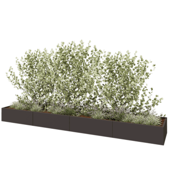 Stalen plantenbak XXL - Rechthoek - 480 x 80 x 40 cm - Andere RAL kleur - Zonder bodemplaat