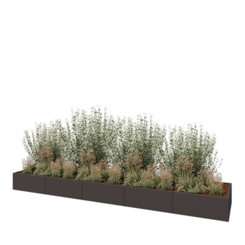 Stalen plantenbak XXL - Rechthoek - 500 x 100 x 40 cm - Andere RAL kleur - Zonder bodemplaat